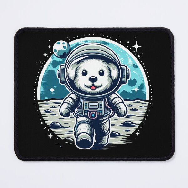 Item preview, Cute Dog Astronaut Exploring the Moon in Space. designed and sold by The-T-In-Retro.