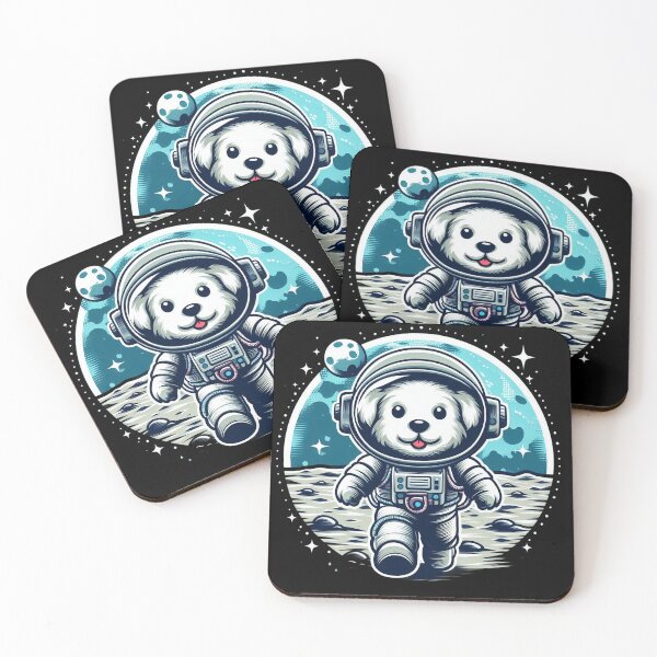 Item preview, Cute Dog Astronaut Exploring the Moon in Space. designed and sold by The-T-In-Retro.