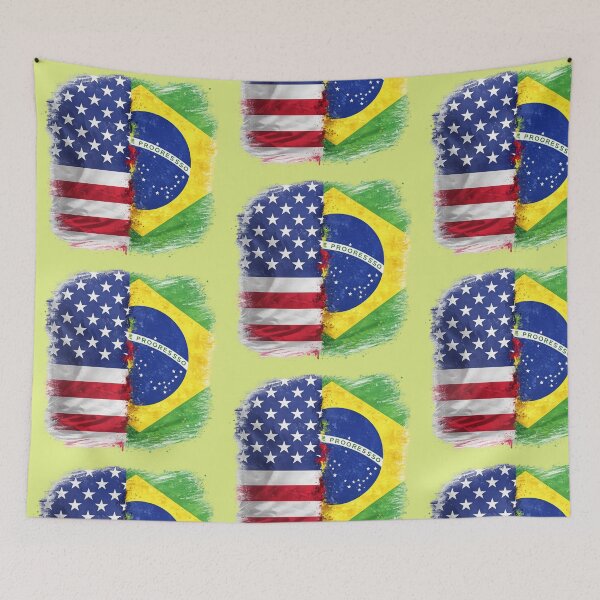 Item preview, USA & Brazil Flag designed and sold by DreamPrint Collective.