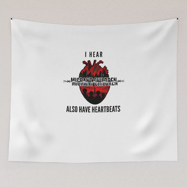 Item preview, I Hear Migrant Children Also Have Heartbeats - Political Activism Heart Design designed and sold by Neurospicy Trolls.