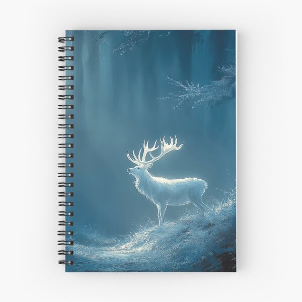 Item preview, Glowing White Stag Patronus in Misty Forest designed and sold by RossignolStudio.