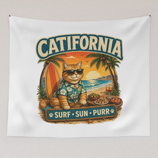 Item preview, California: Surf Sun Purr designed and sold by Janinevsart.