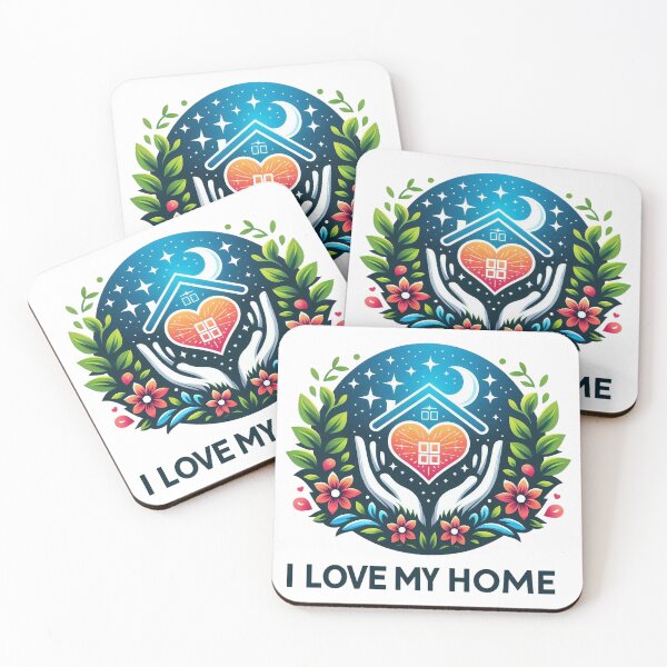 Item preview, I Love My Home Heart House Floral Family Design. designed and sold by The-T-In-Retro.