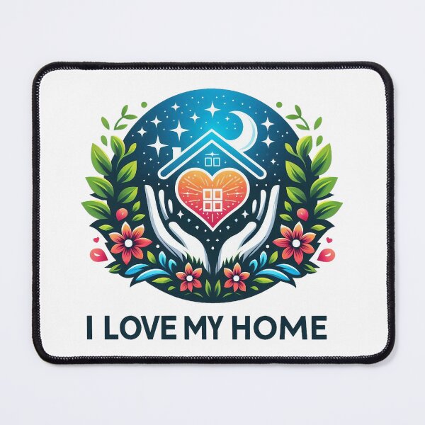 Item preview, I Love My Home Heart House Floral Family Design. designed and sold by The-T-In-Retro.