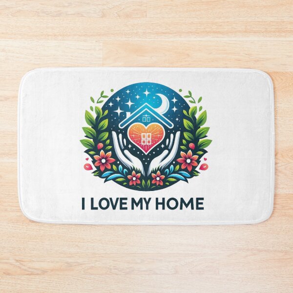 Item preview, I Love My Home Heart House Floral Family Design. designed and sold by The-T-In-Retro.
