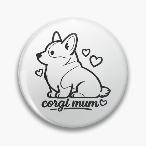 Item preview, Corgi Mum Cute Line Art with Hearts designed and sold by Tee Visions.