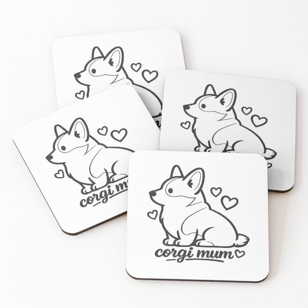 Item preview, Corgi Mum Cute Line Art with Hearts designed and sold by Tee Visions.