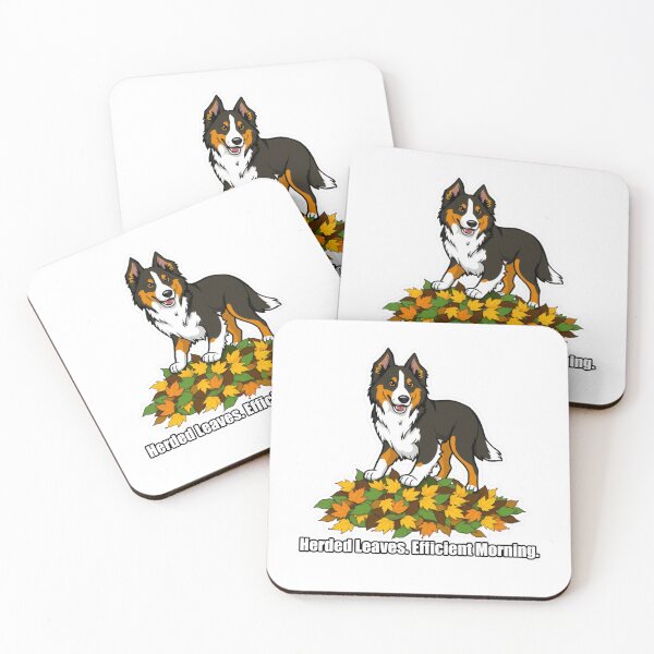 Item preview, Australian Shepherd - Herded Leaves Efficient Morning - Funny Aussie Gift designed and sold by pawdrops.
