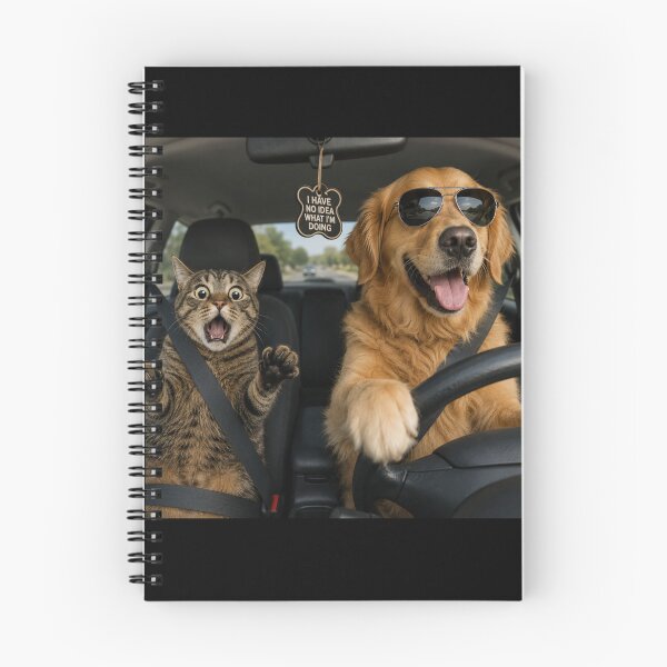 Item preview, Dog Driving, Cat Panicking – Funny Pet Meme designed and sold by GARAPROMOCIONES.