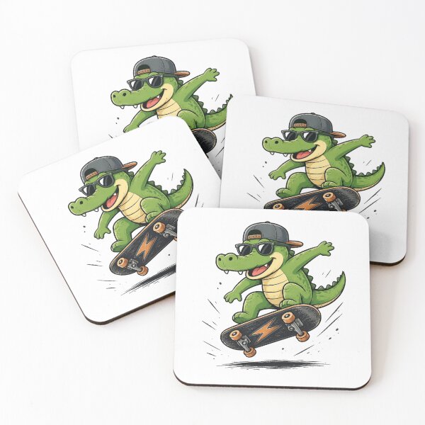 Item preview, Cool Skateboarding Crocodile Cartoon designed and sold by Moizento.