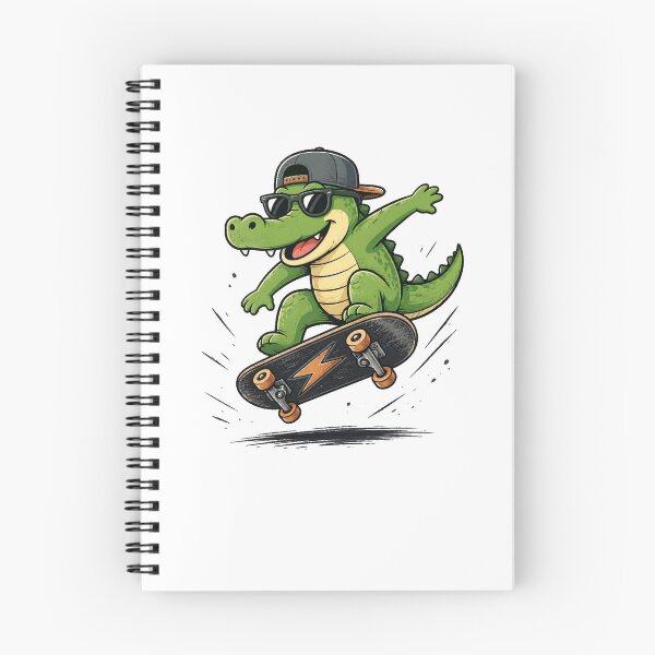 Item preview, Cool Skateboarding Crocodile Cartoon designed and sold by Moizento.