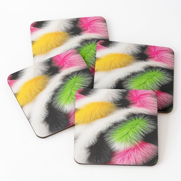 Item preview, The Explosion of Colorful Softness, Neon Multicolor Fur Texture - Abstract Fluffy Pattern in Pink, Yellow, Green and Black designed and sold by RAYBIL.