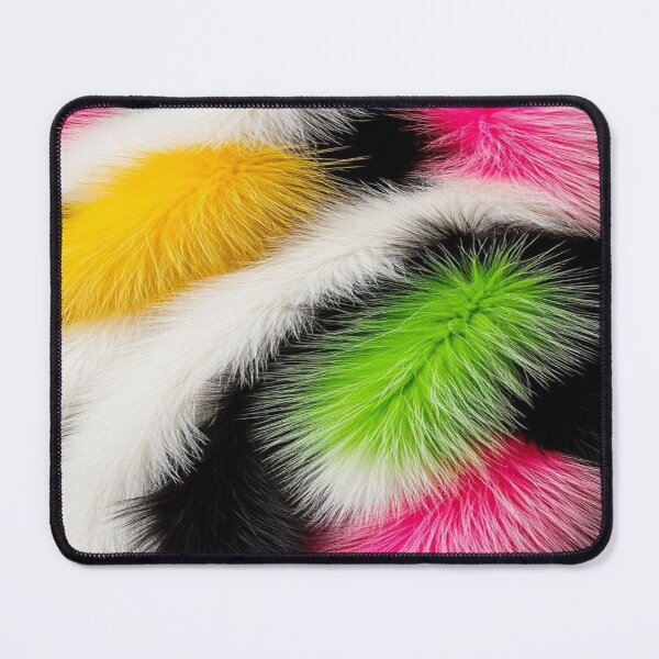 Item preview, The Explosion of Colorful Softness, Neon Multicolor Fur Texture - Abstract Fluffy Pattern in Pink, Yellow, Green and Black designed and sold by RAYBIL.