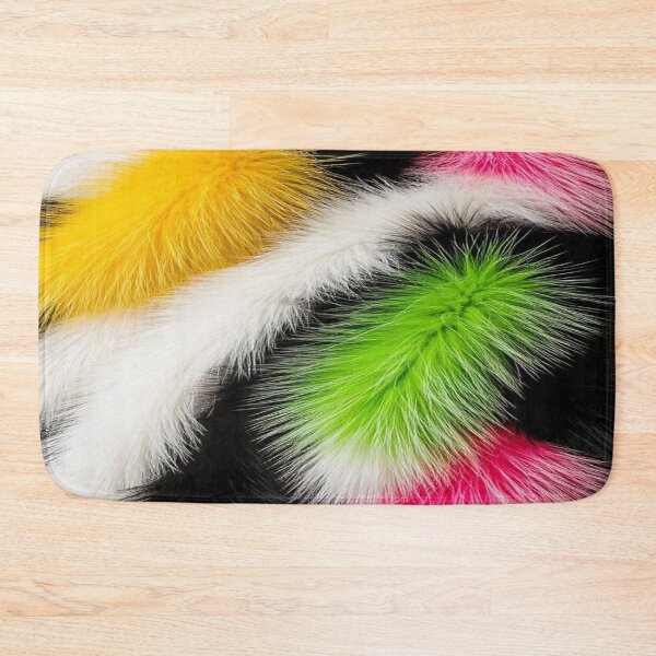 Item preview, The Explosion of Colorful Softness, Neon Multicolor Fur Texture - Abstract Fluffy Pattern in Pink, Yellow, Green and Black designed and sold by RAYBIL.