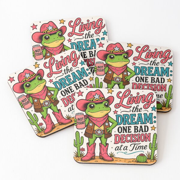Item preview, Funny Cowgirl Frog - Living The Dream, One Bad Decision At A Time designed and sold by legendaryskins.
