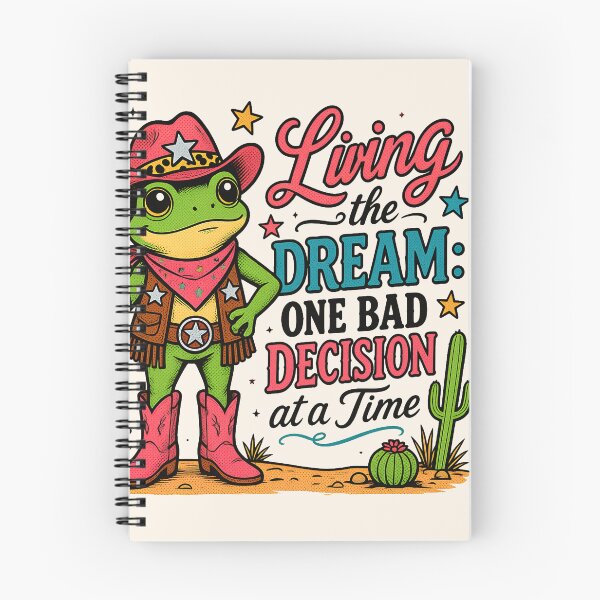 Item preview, Funny Cowgirl Frog - Living The Dream, One Bad Decision At A Time designed and sold by legendaryskins.
