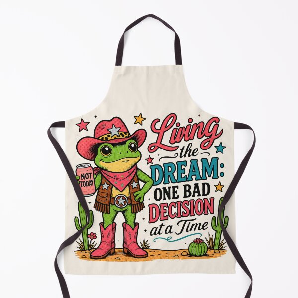 Item preview, Funny Cowgirl Frog - Living The Dream, One Bad Decision At A Time designed and sold by legendaryskins.