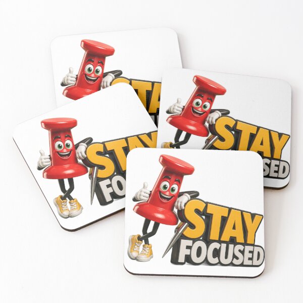 Item preview, Stay Focused Push Pin Mascot designed and sold by TinyHeroLab.