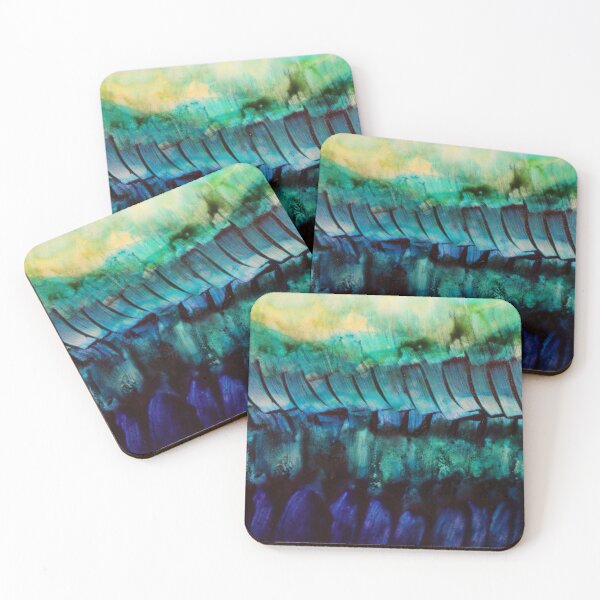 Item preview, Blue and Green Abstract – Flowing Watercolor Nature Painting designed and sold by BuckaBaby.