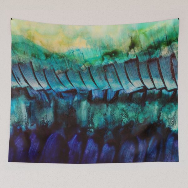 Artikelvorschau, Abstrakt in Blau und Grün – Fließendes Aquarell-Naturgemälde entworfen und verkauft von BuckaBaby.