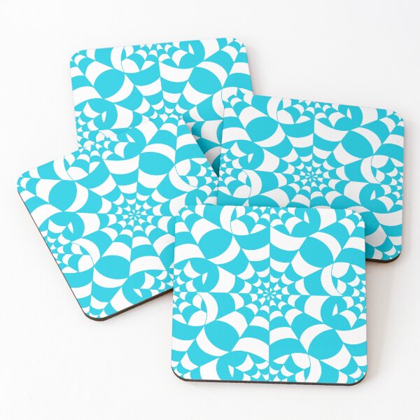 Item preview, Mesmerising Web -  Aqua and White Spider Web Halloween Pattern  designed and sold by BlackthornDsign.