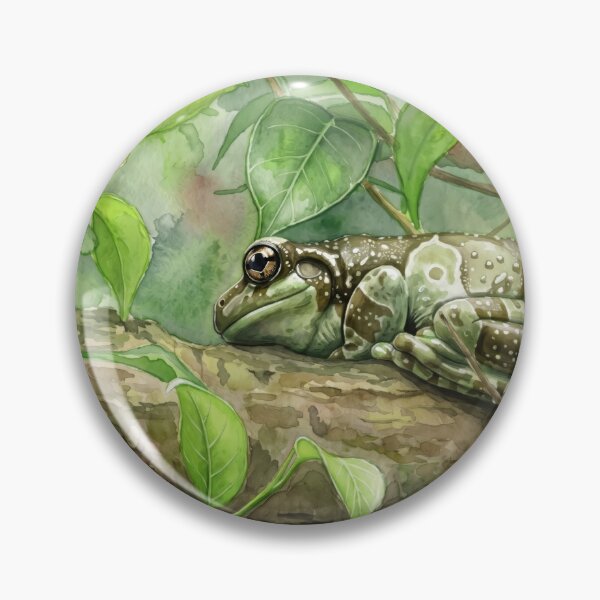 Item preview, Tree Frog on a Branch — Tropical Canopy Watercolor Wildlife Art designed and sold by M.ALK.Watercolor.