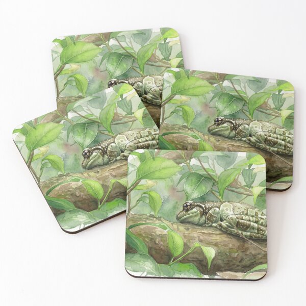 Item preview, Tree Frog on a Branch — Tropical Canopy Watercolor Wildlife Art designed and sold by M.ALK.Watercolor.