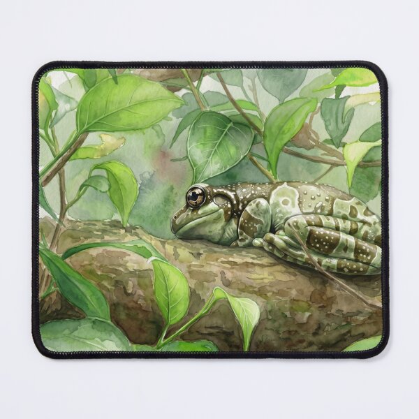 Item preview, Tree Frog on a Branch — Tropical Canopy Watercolor Wildlife Art designed and sold by M.ALK.Watercolor.