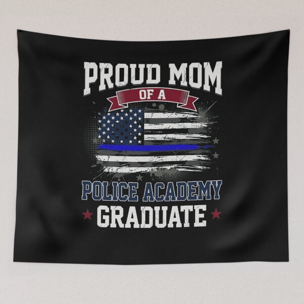 Item preview, Proud Mom of a Police Academy Graduate | Thin Blue Line American Flag | Law Enforcement Family designed and sold by bilal sibgui.