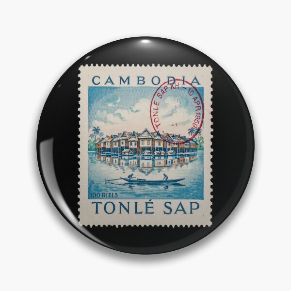 Item preview, Tonle Sap Cambodia Stilt Village Lake Stamp Sticker designed and sold by stickercuffs.