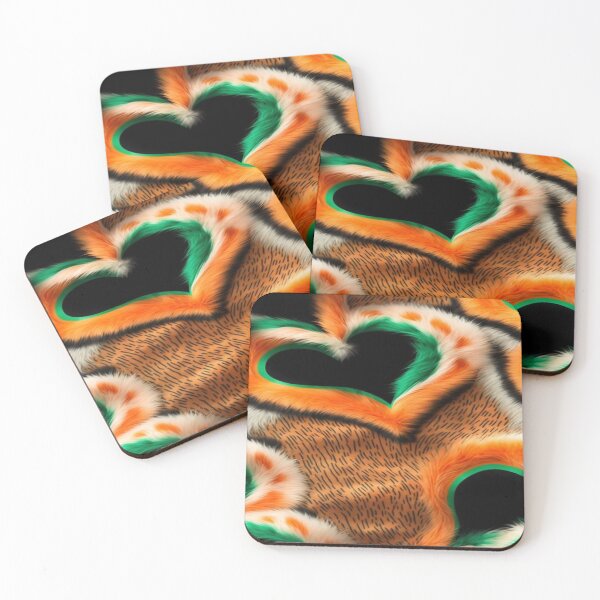 Item preview, Wild and Textured Love, Surreal Tiger Fur Heart - Orange and Green Pop Art Pattern designed and sold by RAYBIL.