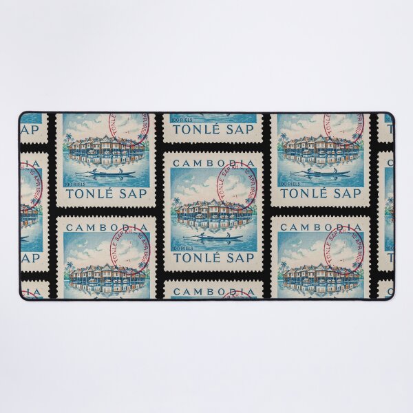 Item preview, Tonle Sap Cambodia Stilt Village Lake Stamp Sticker designed and sold by stickercuffs.