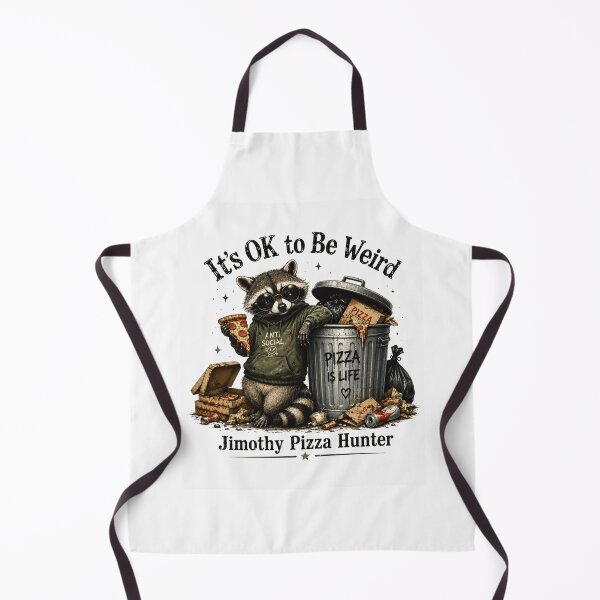 Item preview, It's OK To Be Weird Funny Raccoon Pizza Hunter Vintage Retro Meme designed and sold by bilal sibgui.