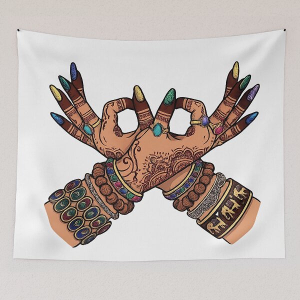 Item preview, Mystic Mehndi Hands | Boho Spiritual Hand Art | Henna Aesthetic T-Shirt designed and sold by designbyuzi.