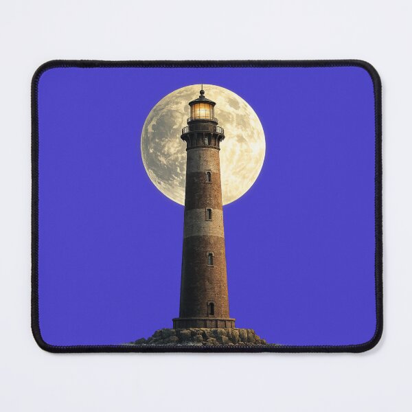 Item preview, Recreation of Morris Island Lighthouse with a full moon backdrop designed and sold by shorethings.