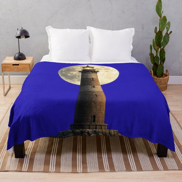 Item preview, Recreation of Morris Island Lighthouse with a full moon backdrop designed and sold by shorethings.