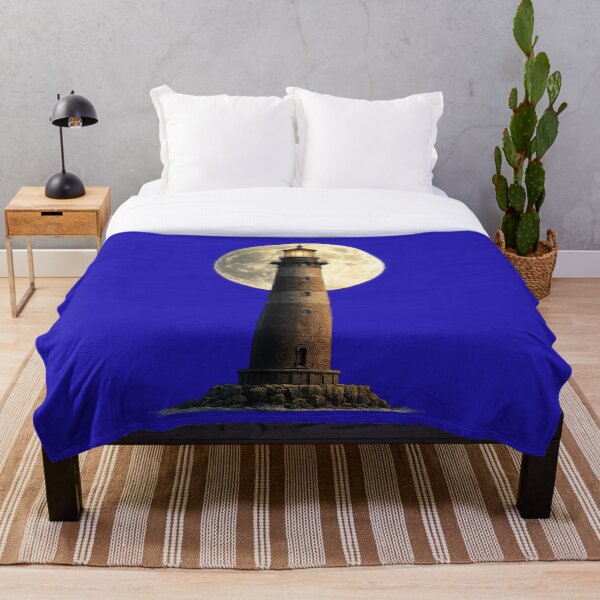 Item preview, Recreation of Morris Island Lighthouse with a full moon backdrop designed and sold by shorethings.