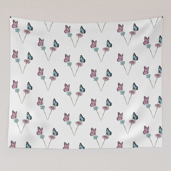 Item preview, Daisy flowers and butterflies designed and sold by Designfs.