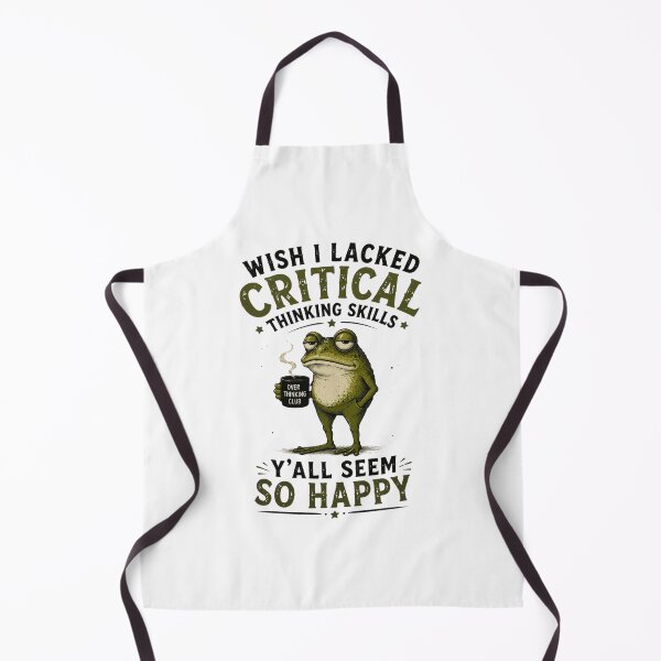 Item preview, Wish I Lacked Critical Thinking Skills Funny Frog Meme Vintage Retro Graphic Tee designed and sold by bilal sibgui.