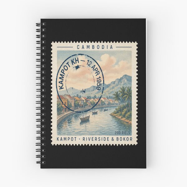 Item preview, Kampot Cambodia Riverside Bokor Mountain Stamp Sticker designed and sold by stickercuffs.