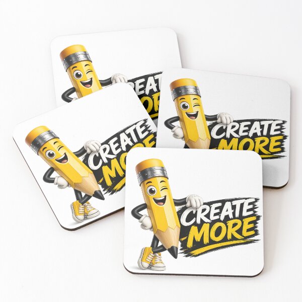 Item preview, Create More Pencil Mascot Design designed and sold by TinyHeroLab.