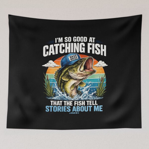 Artikelvorschau, Ich bin so gut im Angeln, dass die Fische Geschichten erzählen – T-Shirt | Lustiges Geschenk für Angler entworfen und verkauft von Trendably.