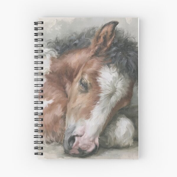 Item preview, Sleeping Horse Foal Oil Painting | Cute Baby Horse Nursery Wall Art | Cozy Equestrian Decor | Cottagecore Animal Print designed and sold by Artforhorse.