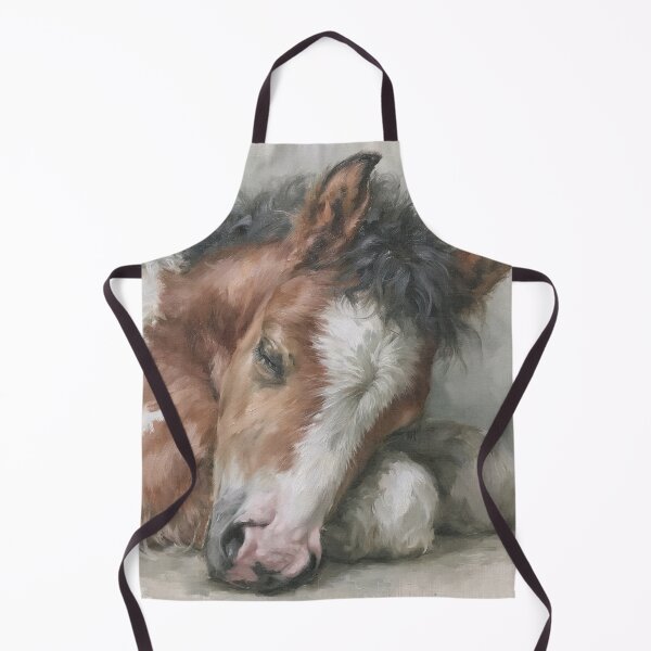 Item preview, Sleeping Horse Foal Oil Painting | Cute Baby Horse Nursery Wall Art | Cozy Equestrian Decor | Cottagecore Animal Print designed and sold by Artforhorse.