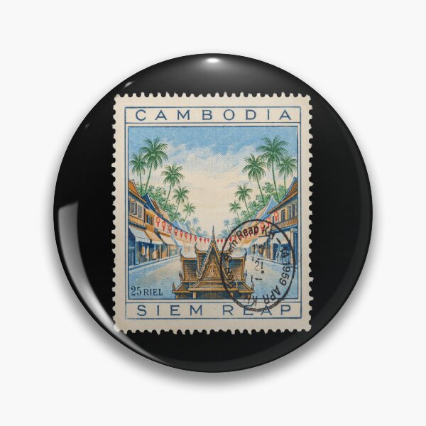 Item preview, Siem Reap Cambodia Old Market Palm Skyline Stamp Sticker designed and sold by stickercuffs.