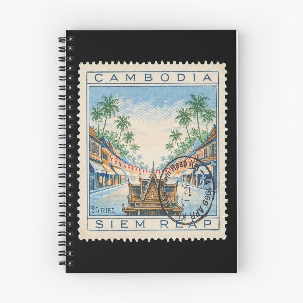 Item preview, Siem Reap Cambodia Old Market Palm Skyline Stamp Sticker designed and sold by stickercuffs.