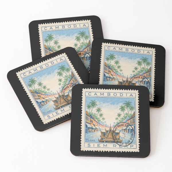 Item preview, Siem Reap Cambodia Old Market Palm Skyline Stamp Sticker designed and sold by stickercuffs.