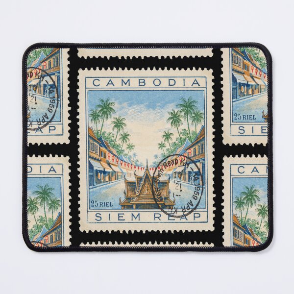 Item preview, Siem Reap Cambodia Old Market Palm Skyline Stamp Sticker designed and sold by stickercuffs.