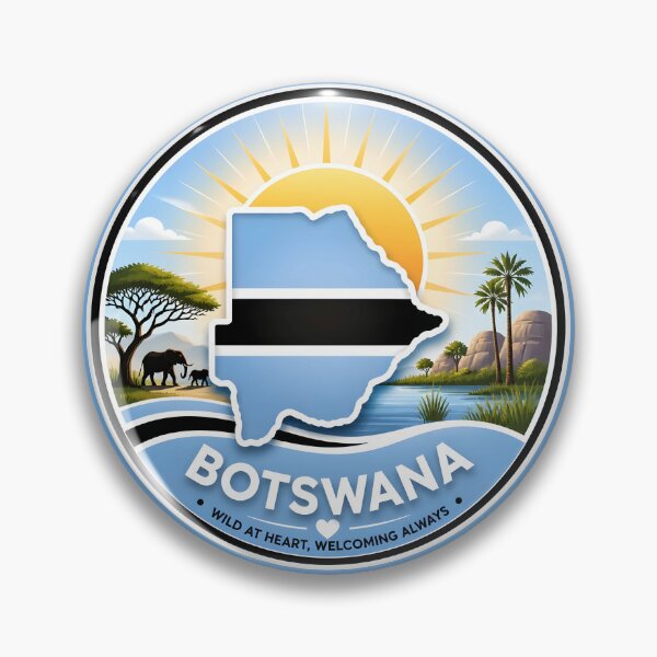 Item preview, Botswana Sunburst Happy Sticker designed and sold by The Digital Compass.
