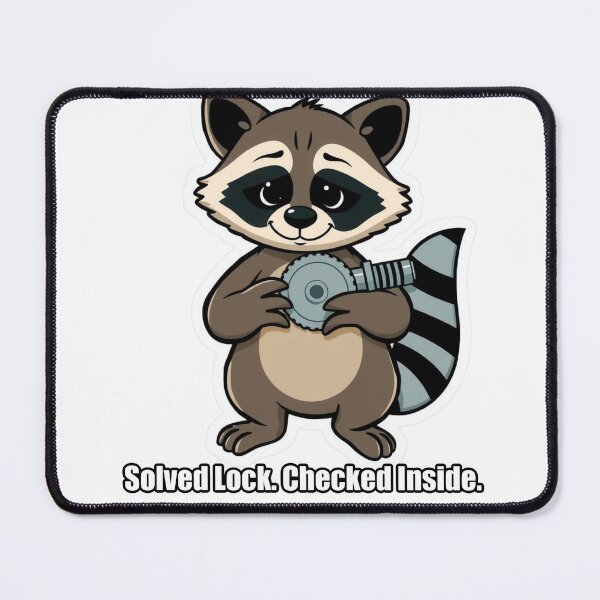 Item preview, Raccoon - Solved Lock Checked Inside - Funny Raccoon Gift designed and sold by pawdrops.